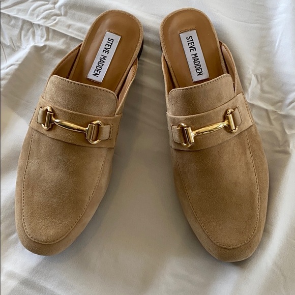 Steve Madden Kandi Camel Suede Mules 